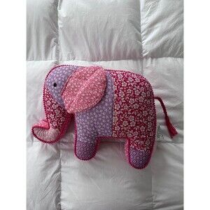 Lil Pixies Pink Purple Floral Elephant Plush Pillow Stuffed Animal Decor 16”